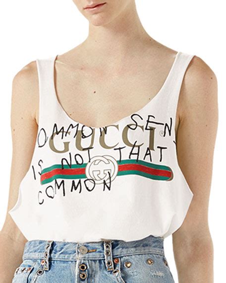 gucci common sense tank top|gucci signature slogans.